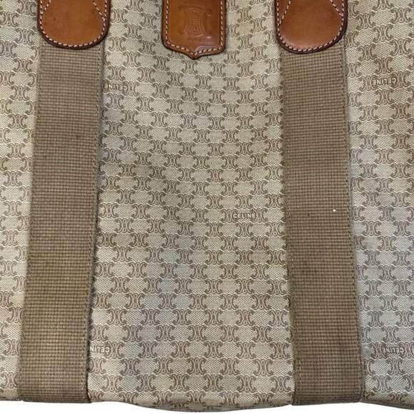 Auth Celine Boston Bag Macadam PVC Leather Canvas M08 Light Brown Monogram XL - Picture 13 of 16
